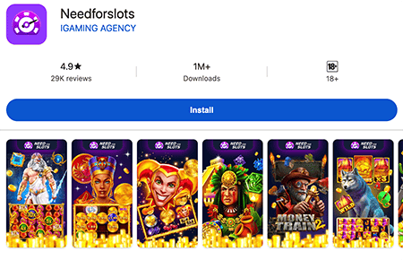 Need for Slots mobiele app interface op smartphone